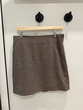 Plaid Mini Skirt in Brown